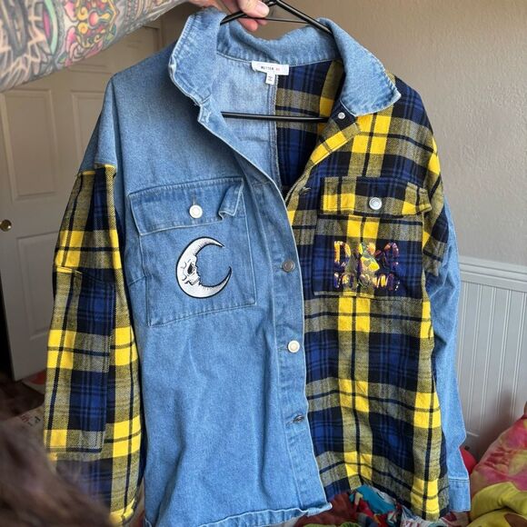 Better Be Jackets & Blazers - Better Be Blue Denim Jacket with Yellow Plaid